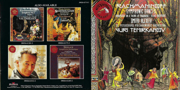 Sergei Vasilyevich Rachmaninoff – Dmitri Alexeev, Leningrad Philharmonic Orchestra, Yuri Temirkanov - Symphonic Dances • Rhapsody on a Theme of Paganini • Aleko Overture (CD, Album, Club) (Near Mint (NM or M-)) - Image 5