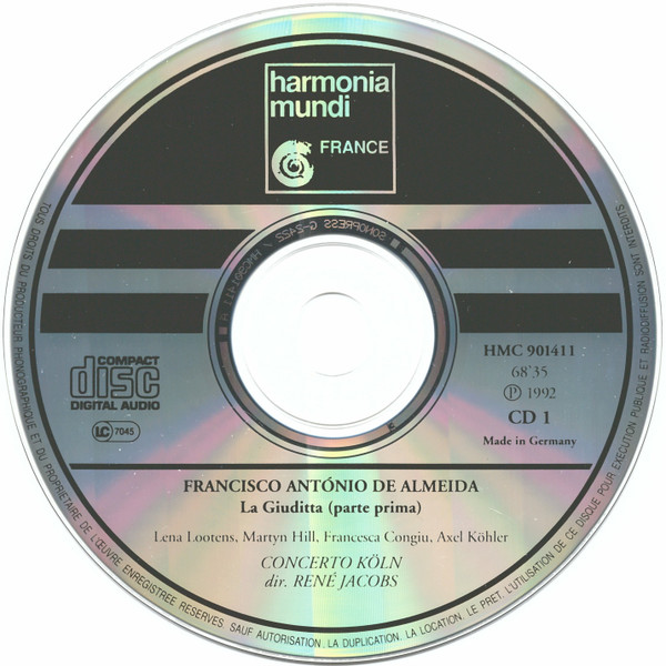Francisco António de Almeida - Lena Lootens, Francesca Congiu, Axel Köhler, Martyn Hill, Concerto Köln, René Jacobs - La Giuditta - Oratorio (2xCD, Album) (Near Mint (NM or M-)) - Image 3
