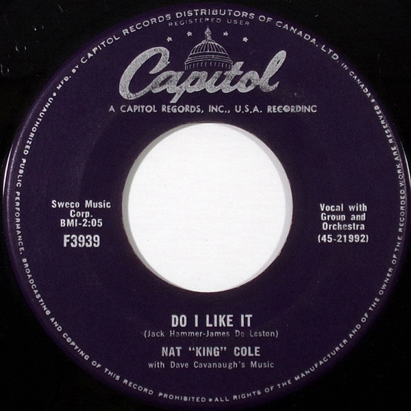 Nat King Cole - Looking Back / Do I Like It (7", Single) (Good Plus (G+)) - Image 2