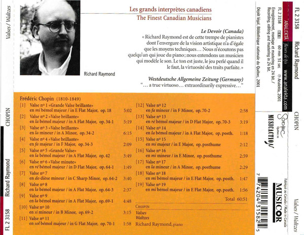 Richard Raymond (2), Frédéric Chopin - Valses = Waltzes (CD, Album) (Near Mint (NM or M-)) - Image 2
