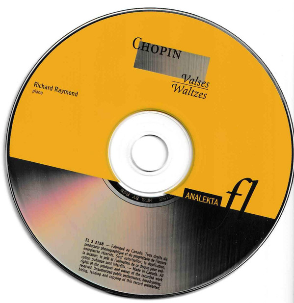 Richard Raymond (2), Frédéric Chopin - Valses = Waltzes (CD, Album) (Near Mint (NM or M-)) - Image 3