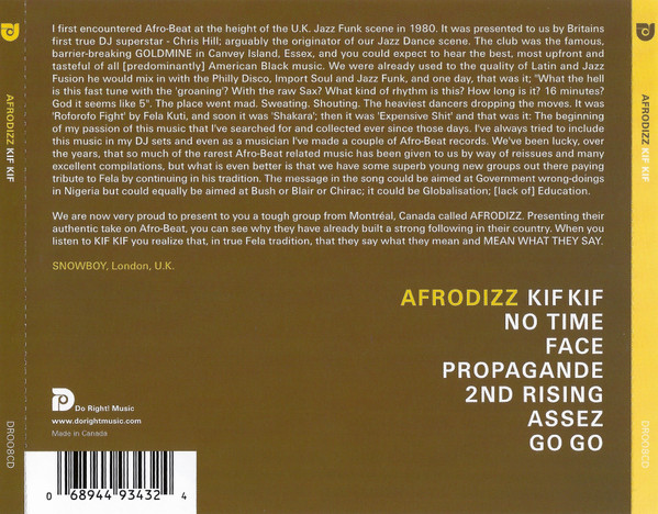Afrodizz - Kif Kif (CD, Album) (Near Mint (NM or M-)) - Image 2