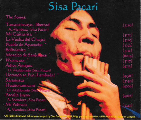 Sisa Pacari - Traditional Music From The Andes (CD, Album) (Mint (M)) - Image 2