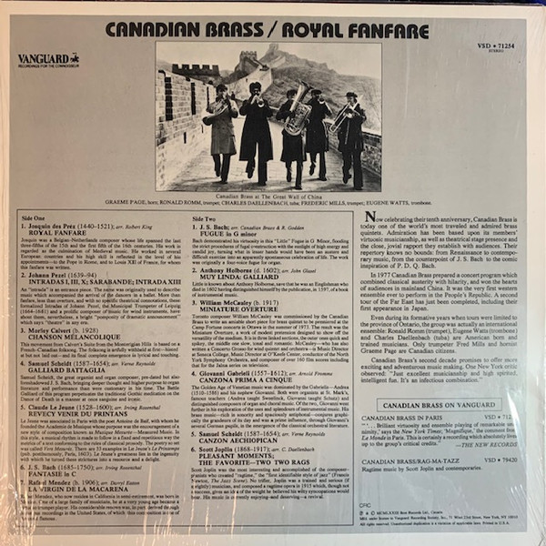 The Canadian Brass - Royal Fanfare (LP, Album) (Mint (M)) - Image 2