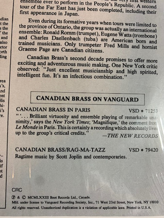 The Canadian Brass - Royal Fanfare (LP, Album) (Mint (M)) - Image 3