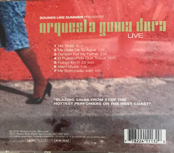 Orquesta Goma Dura - Sounds Like Summer Presents Orquesta Goma Dura Live (CD, Album) (Near Mint (NM or M-)) - Image 3