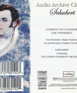 Alternative view of Franz Schubert, London Symphony Orchestra Conducted By Josef Krips - Symphony No. 8 In B Minor (The "Unfinished") (CD, Mono, Copy Prot., RE, RM) (Near Mint (NM or M-))