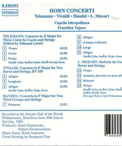 Alternative view of Georg Philipp Telemann • Antonio Vivaldi • Georg Friedrich Händel • Leopold Mozart, Zdeněk Tylšar • Bedřich Tylšar, Zdeněk Divoký • Jindřich Petráš, Capella Istropolitana, František Vajnar - Horn Concerti (CD, Album) (Near Mint (NM or M-))