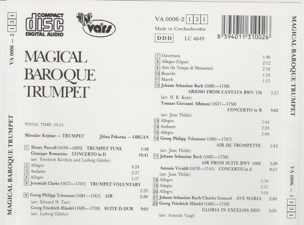 Miroslav Kejmar, Jiřina Pokorná - Magical Baroque Trumpet (CD, Album) (Near Mint (NM or M-)) - Image 2