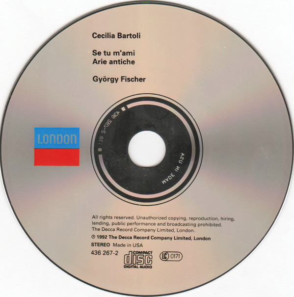 Cecilia Bartoli, György Fischer - If You Love Me = Se Tu M'ami (18th-century Italian Songs) (CD, Album) (Near Mint (NM or M-)) - Image 3