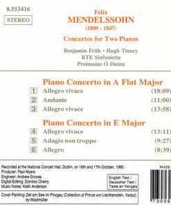 Alternative view of Felix Mendelssohn-Bartholdy - Benjamin Frith • Hugh Tinney, RTÉ Concert Orchestra, Proinnsías Ó Duinn - Concertos For Two Pianos (CD) (Near Mint (NM or M-))