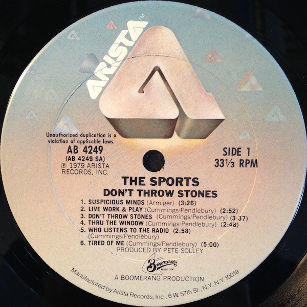 The Sports - Don't Throw Stones (LP, Album, Ter) (Mint (M)) - Image 3