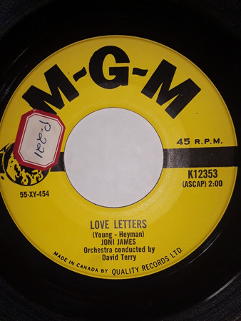 Joni James - Love Letters (7") (Very Good (VG))