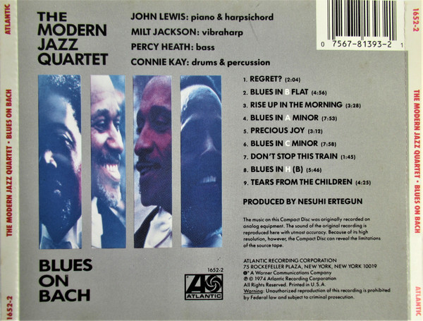 The Modern Jazz Quartet - Blues On Bach (CD, Album, RE) (Near Mint (NM or M-)) - Image 2
