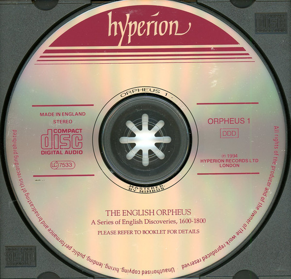 Various - The English Orpheus (A Series Of English Discoveries, 1600-1800) (CD, Comp) (Near Mint (NM or M-)) - Image 3