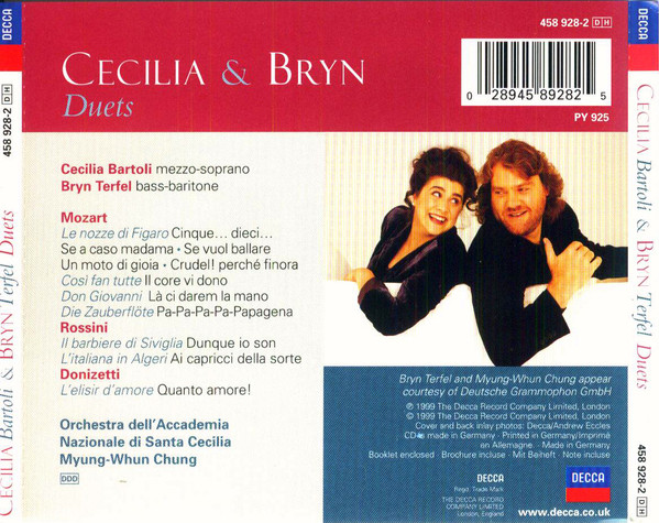 Cecilia Bartoli & Bryn Terfel, Orchestra dell'Accademia Nazionale di Santa Cecilia, Myung-Whun Chung - Duets (CD, Album) (Near Mint (NM or M-)) - Image 2