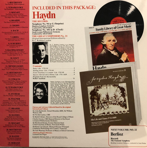 Joseph Haydn - The Surprise Symphony / The Clock Symphony (LP) (Mint (M)) - Image 2