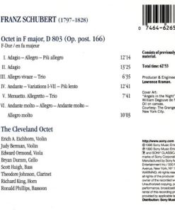 Alternative view of Franz Schubert - The Cleveland Octet - Octet (CD, Album, RE) (Near Mint (NM or M-))