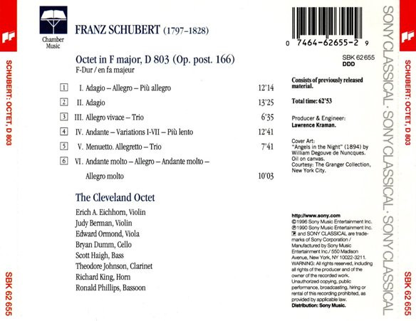 Franz Schubert - The Cleveland Octet - Octet (CD, Album, RE) (Near Mint (NM or M-)) - Image 2