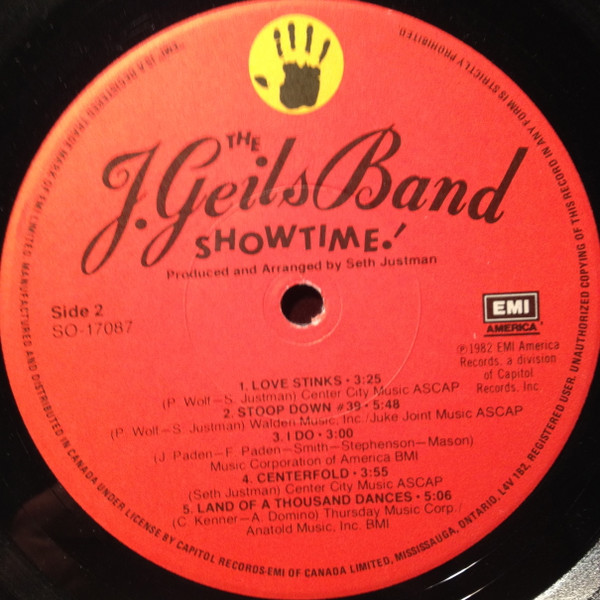 The J. Geils Band - Showtime! (LP, Album) (Mint (M)) - Image 4
