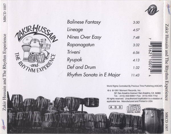 Zakir Hussain And The Rhythm Experience - Zakir Hussain And The Rhythm Experience (CD, Album) (Near Mint (NM or M-)) - Image 2