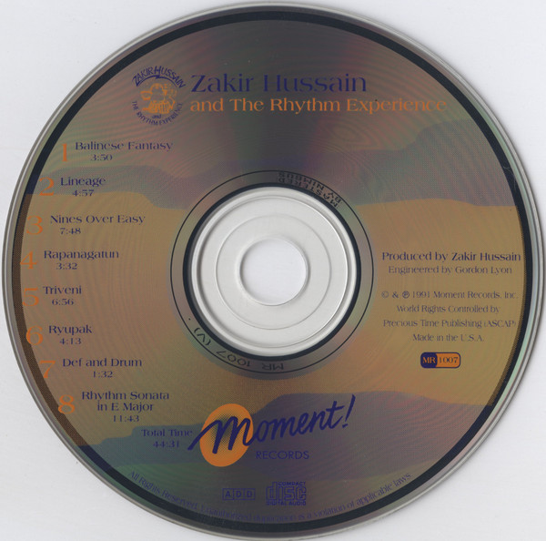 Zakir Hussain And The Rhythm Experience - Zakir Hussain And The Rhythm Experience (CD, Album) (Near Mint (NM or M-)) - Image 3