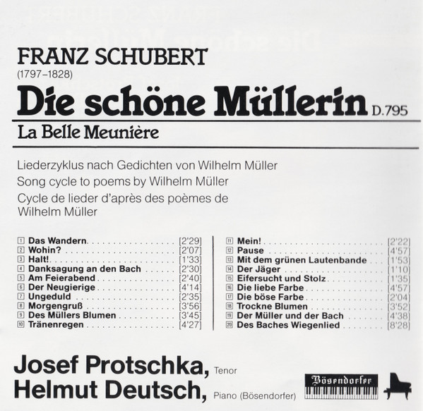 Franz Schubert / Josef Protschka, Helmut Deutsch - Die Schöne Müllerin D. 795 - La Belle Meuniere (CD, Album) (Near Mint (NM or M-)) - Image 4