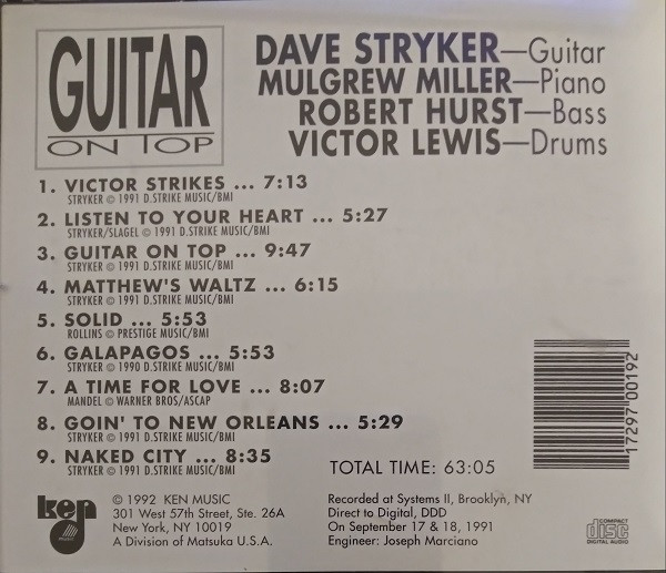 Dave Stryker - Guitar On Top (CD) (Near Mint (NM or M-)) - Image 2
