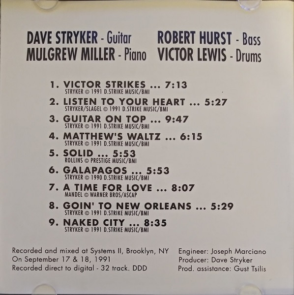 Dave Stryker - Guitar On Top (CD) (Near Mint (NM or M-)) - Image 3