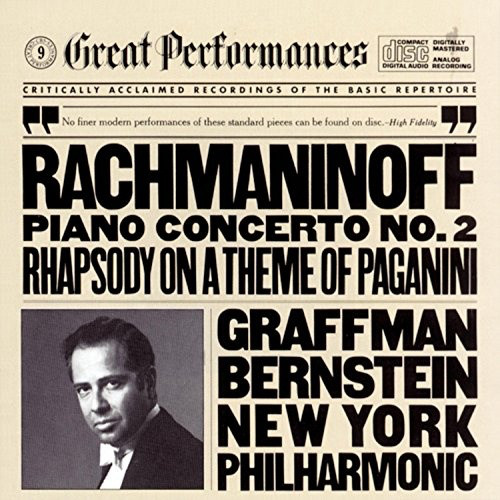Sergei Vasilyevich Rachmaninoff, Gary Graffman, Leonard Bernstein, New York Philharmonic - Piano Concerto No. 2 / Rhapsody On Paganini Theme (CD, RE, RP) (Very Good Plus (VG+))