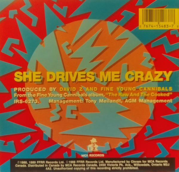 Fine Young Cannibals - She Drives Me Crazy (7", Single) (Very Good Plus (VG+)) - Image 4