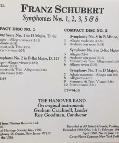 Alternative view of Franz Schubert, Hanover Band, Roy Goodman - The Symphonies Nos. 1,2,3,5 & 8 Volume I (2xCD) (Near Mint (NM or M-))