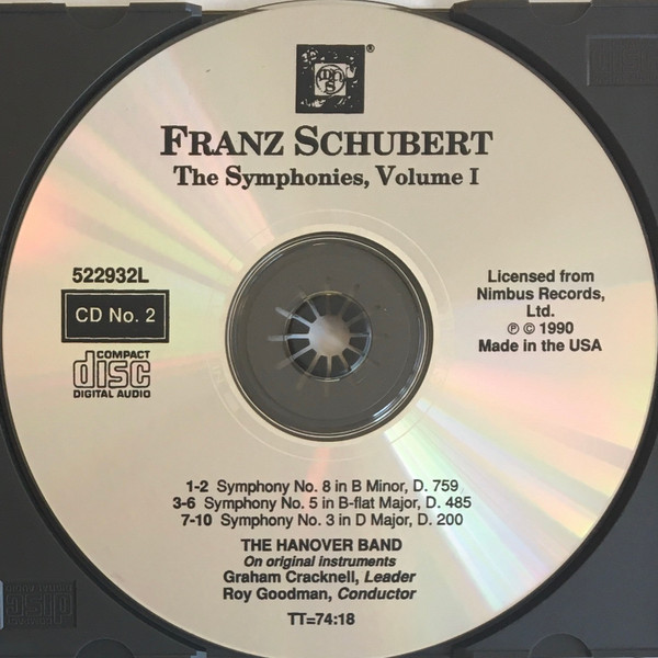 Franz Schubert, Hanover Band, Roy Goodman - The Symphonies Nos. 1,2,3,5 & 8 Volume I (2xCD) (Near Mint (NM or M-)) - Image 5