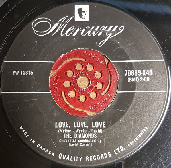 The Diamonds - Love, Love, Love / Ev'ry Night About This Time (7", Single) (Near Mint (NM or M-))