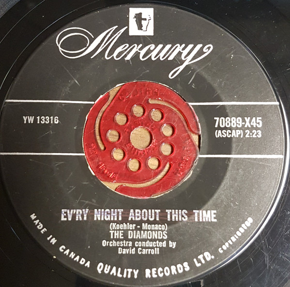 The Diamonds - Love, Love, Love / Ev'ry Night About This Time (7", Single) (Near Mint (NM or M-)) - Image 2
