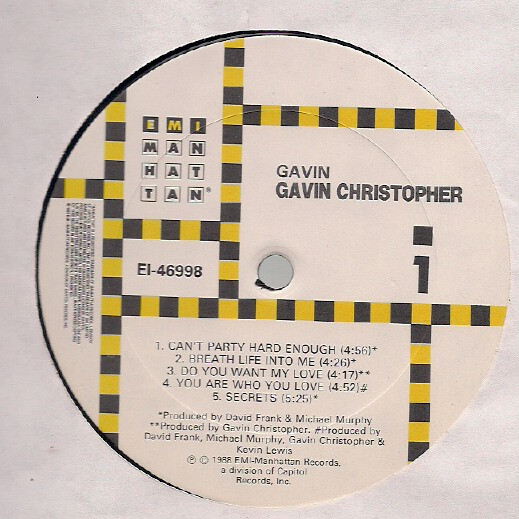 Gavin Christopher - Gavin (LP, Album) (Mint (M)) - Image 2