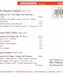 Alternative view of Francis Poulenc, Charles-Marie Widor, Alexandre Guilmant  - Ian Tracey, BBC Philharmonic, Yan Pascal Tortelier - Guilmant/Widor/Poulenc: Organ Concertos (CD, Album) (Near Mint (NM or M-))