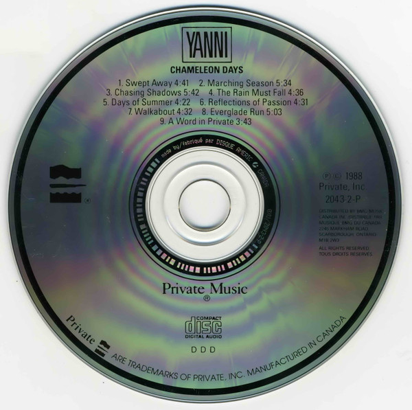 Yanni (2) - Chameleon Days (CD, Album) (Mint (M)) - Image 4