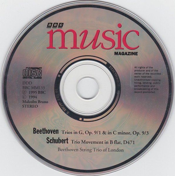Ludwig van Beethoven / Franz Schubert - Beethoven String Trio Of London - String Trios (String Trios, Op. 9/1 & 3 / Trio Movement, D471) (CD) (Near Mint (NM or M-)) - Image 5