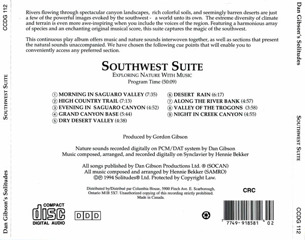 Dan Gibson - Southwest Suite (CD, Album, Club) (Near Mint (NM or M-)) - Image 5
