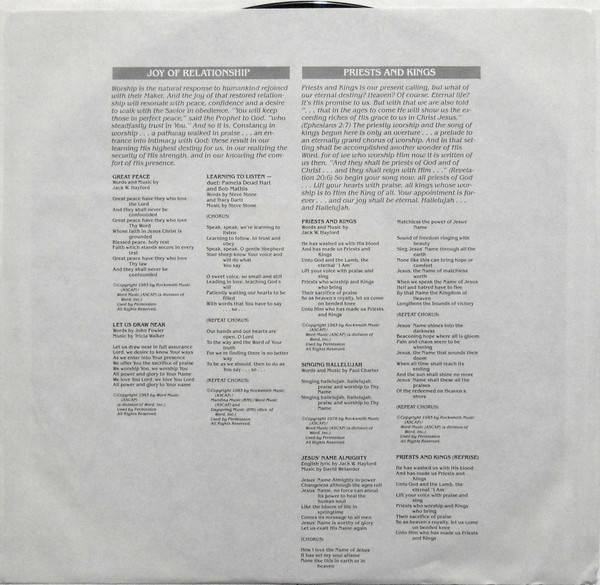 Jack Hayford, Steve Stone (23), John Wold (2) - Priests & Kings (LP) (Mint (M)) - Image 4