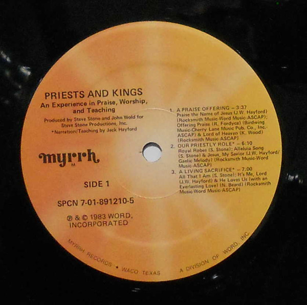 Jack Hayford, Steve Stone (23), John Wold (2) - Priests & Kings (LP) (Mint (M)) - Image 5