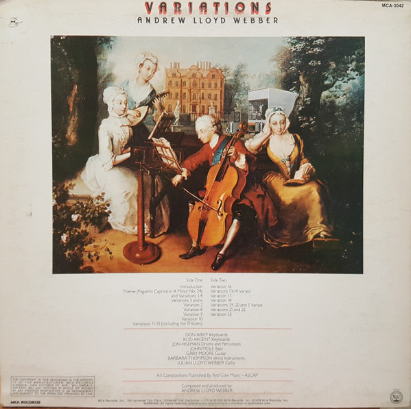 Andrew Lloyd Webber - Variations (LP, Album, RE) (Mint (M)) - Image 2