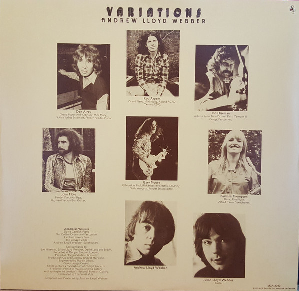 Andrew Lloyd Webber - Variations (LP, Album, RE) (Mint (M)) - Image 4
