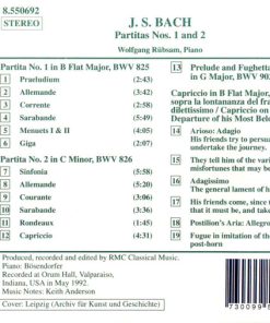 Alternative view of Johann Sebastian Bach - Wolfgang Rübsam (2) - Partitas Nos. 1 And 2 (CD, Album, RE) (Near Mint (NM or M-))