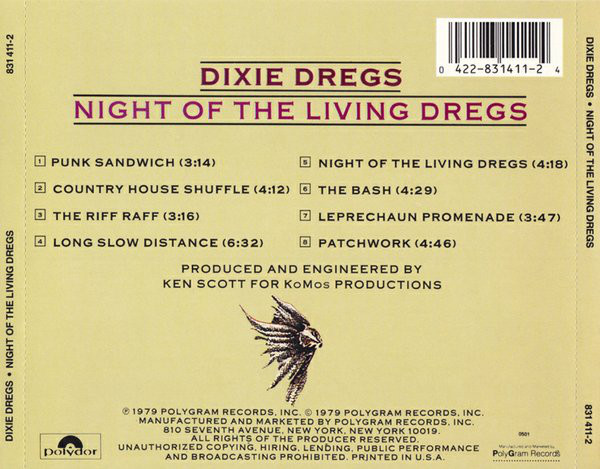Dixie Dregs - Night Of The Living Dregs (CD, Album, RE, RM, PDO) (Near Mint (NM or M-)) - Image 5