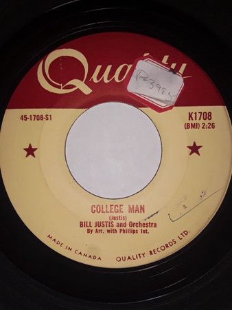 The Bill Justis Orchestra - College Man / The Stranger (7") (Very Good (VG))