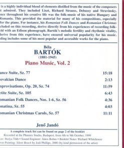 Alternative view of Béla Bartók - Jenö Jandó - Piano Music, Vol. 2 (CD, Album) (Near Mint (NM or M-))