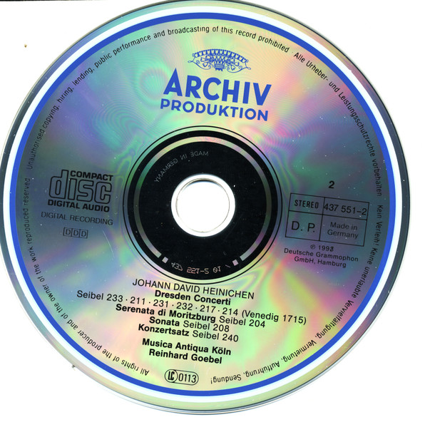 Johann David Heinichen – Musica Antiqua Köln, Reinhard Goebel - Dresden Concerti (2xCD, Album) (Near Mint (NM or M-)) - Image 4