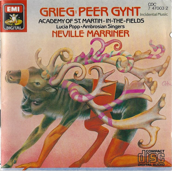 Edvard Grieg - The Academy Of St. Martin-in-the-Fields, Sir Neville Marriner, The Ambrosian Singers - Peer Gynt Incidental Music (CD, Album, RP) (Near Mint (NM or M-))